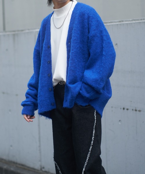 COLONY 2139（コロニートゥーワンスリーナイン）の「モヘアライクシャギーカーディガン（カーディガン/ボレロ・メンズ・ブルー/チャコールグレー/アイボリー・LARGE/MEDIUM）」の4枚目の写真