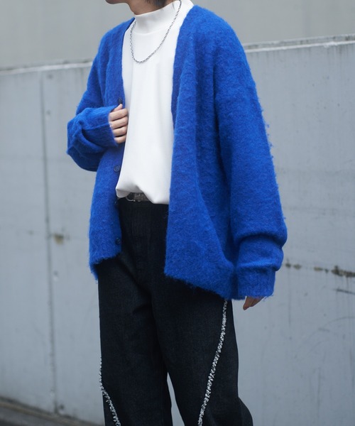 COLONY 2139（コロニートゥーワンスリーナイン）の「モヘアライクシャギーカーディガン（カーディガン/ボレロ・メンズ・ブルー/チャコールグレー/アイボリー・LARGE/MEDIUM）」の5枚目の写真