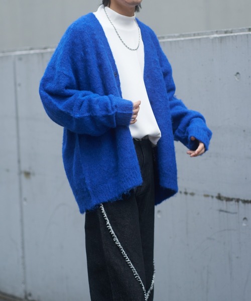 COLONY 2139（コロニートゥーワンスリーナイン）の「モヘアライクシャギーカーディガン（カーディガン/ボレロ・メンズ・ブルー/チャコールグレー/アイボリー・LARGE/MEDIUM）」の8枚目の写真