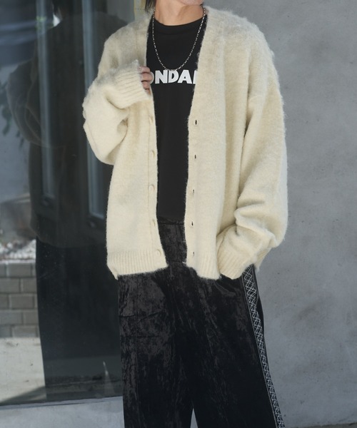 COLONY 2139（コロニートゥーワンスリーナイン）の「モヘアライクシャギーカーディガン（カーディガン/ボレロ・メンズ・ブルー/チャコールグレー/アイボリー・LARGE/MEDIUM）」の12枚目の写真