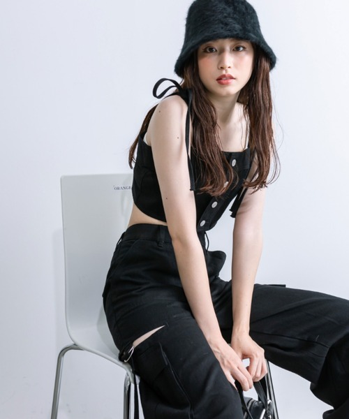 OLIVE des OLIVE（オリーブデオリーブ）の「肩リボンビスチェ　1032040120（キャミソール・レディース・チャコールグレー/ブラック・FREE）」の13枚目の写真