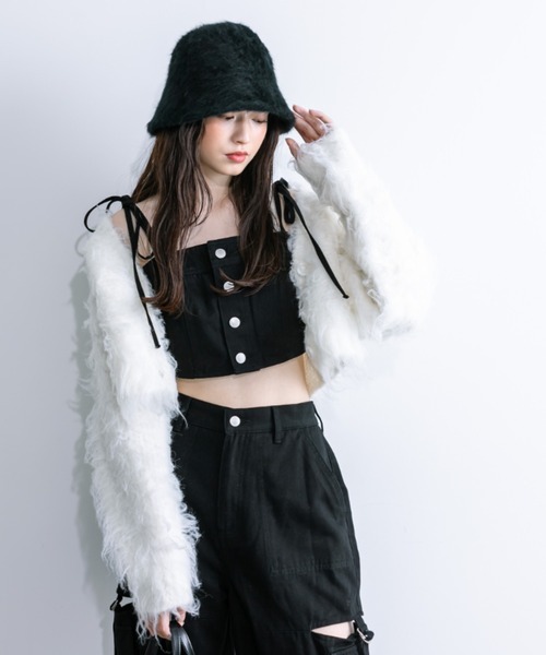 OLIVE des OLIVE（オリーブデオリーブ）の「肩リボンビスチェ　1032040120（キャミソール・レディース・チャコールグレー/ブラック・FREE）」の15枚目の写真