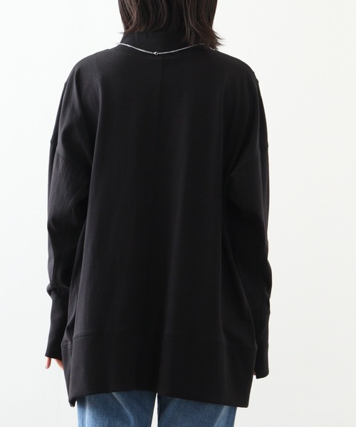 atONE(アットワン)の「atONE ハイネックビッグヘムランダムカットソー(Tシャツ/カットソー・レディース・グレイッシュベージュ/ブラック/ライトブラウン・4L~5L/LL~3L/M~L)」の22枚目の写真