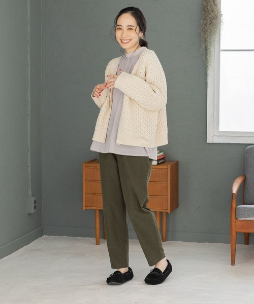 studio CLIP（スタディオクリップ）の「【マシンウォッシャブル】7ゲージ お手入れらくらく２WAYハニカムカーディガン（カーディガン/ボレロ・レディース・オレンジ/チャコール/ホワイト/ブルー・FREE）」の15枚目の写真