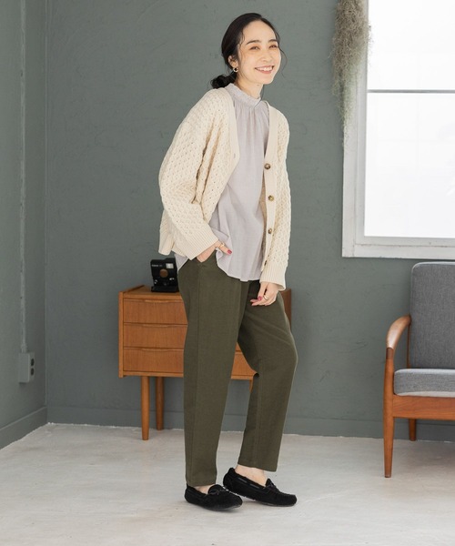 studio CLIP（スタディオクリップ）の「【マシンウォッシャブル】7ゲージ お手入れらくらく２WAYハニカムカーディガン（カーディガン/ボレロ・レディース・オレンジ/チャコール/ホワイト/ブルー・FREE）」の16枚目の写真