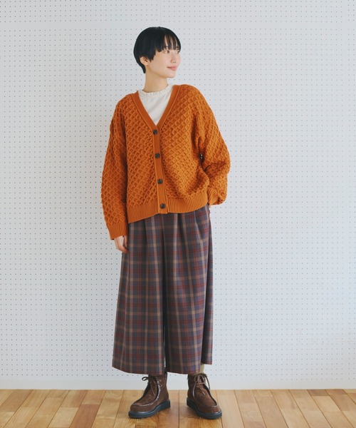 studio CLIP（スタディオクリップ）の「【マシンウォッシャブル】7ゲージ お手入れらくらく２WAYハニカムカーディガン（カーディガン/ボレロ・レディース・オレンジ/チャコール/ホワイト/ブルー・FREE）」の7枚目の写真