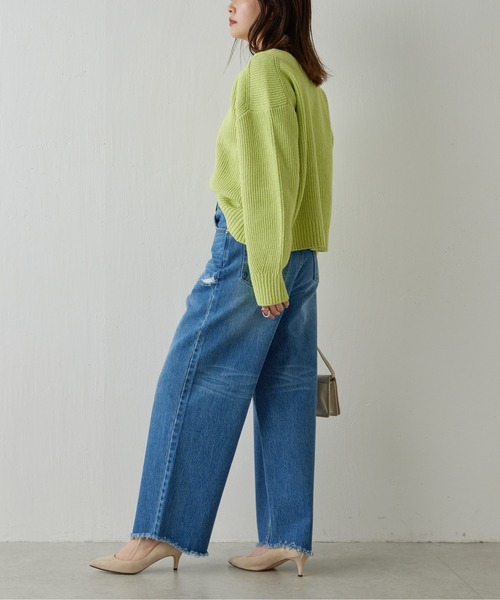 GALLARDAGALANTE（ガリャルダガランテ）の「カットオフダメージデニム（デニムパンツ・レディース・ブルー・1/0）」の6枚目の写真