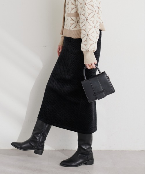 natural couture(ナチュラルクチュール)の「ベロアキルティングナロースカート(スカート・レディース・アイボリー/オレンジ/ブラック・FREE)」の20枚目の写真