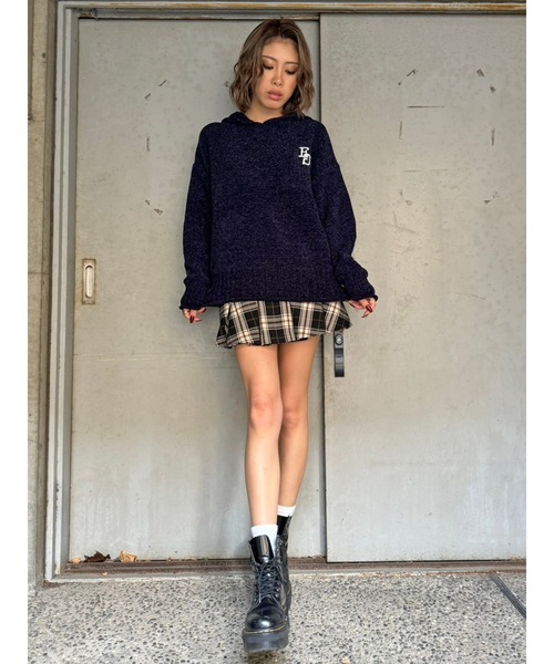 EGOIST(エゴイスト)の「EG刺繍モールフーディー(ニット/セーター・レディース・アイボリー/ネイビー/ピンク・FREE)」の11枚目の写真
