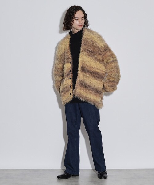 tk.TAKEO KIKUCHI（ティーケータケオキクチ）の「◆グラデファー調カーディガン（カーディガン/ボレロ・メンズ・グレー系4/イエロー系9・02/03）」の11枚目の写真