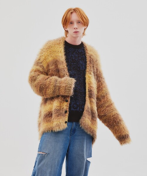 tk.TAKEO KIKUCHI（ティーケータケオキクチ）の「◆グラデファー調カーディガン（カーディガン/ボレロ・メンズ・グレー系4/イエロー系9・02/03）」の20枚目の写真