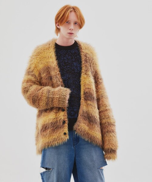 tk.TAKEO KIKUCHI（ティーケータケオキクチ）の「◆グラデファー調カーディガン（カーディガン/ボレロ・メンズ・グレー系4/イエロー系9・02/03）」の21枚目の写真