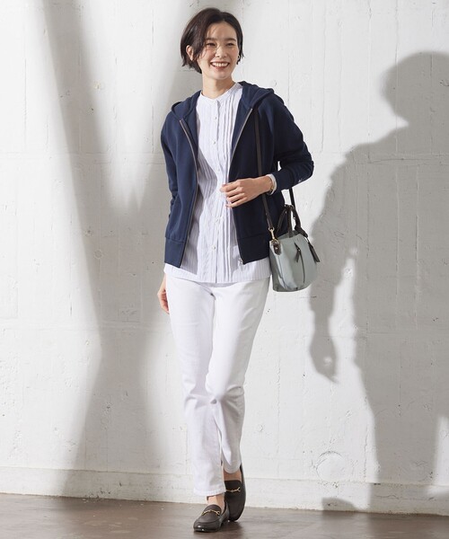 J.PRESS（ジェイプレス）の「【洗える】BEZ VEGA ストライプ ピンタック ブラウス（シャツ/ブラウス・レディース・ふじ色系1/スカイブルー系1/ホワイト系1・11/9）」の10枚目の写真