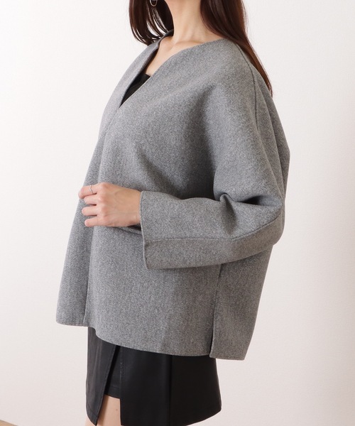 Lace Ladies(レースレディース)の「ウールライク キーネック 長袖 ビッグ プルオーバー(ニット/セーター・レディース・グレイッシュベージュ/ブラック/グレー・FREE)」の13枚目の写真