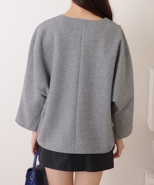 Lace Ladies(レースレディース)の「ウールライク キーネック 長袖 ビッグ プルオーバー(ニット/セーター・レディース・グレイッシュベージュ/ブラック/グレー・FREE)」の15枚目の写真