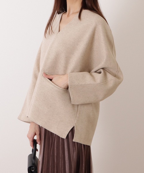 Lace Ladies(レースレディース)の「ウールライク キーネック 長袖 ビッグ プルオーバー(ニット/セーター・レディース・グレイッシュベージュ/ブラック/グレー・FREE)」の19枚目の写真