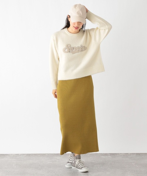 GLOBAL WORK(グローバルワーク)の「ロゴショートニットプルオーバー/991778(ニット/セーター・レディース・アイボリー/ネイビー/グレー・FREE)」の9枚目の写真