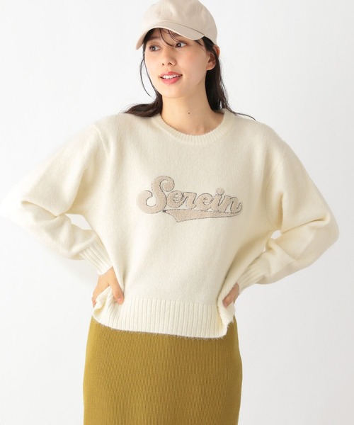GLOBAL WORK(グローバルワーク)の「ロゴショートニットプルオーバー/991778(ニット/セーター・レディース・アイボリー/ネイビー/グレー・FREE)」の11枚目の写真