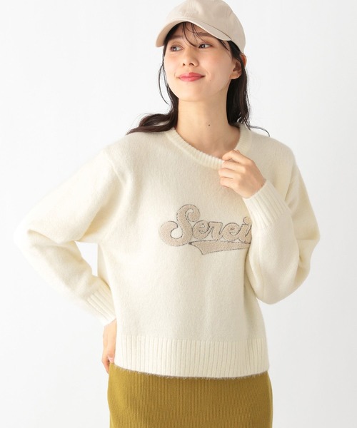 GLOBAL WORK(グローバルワーク)の「ロゴショートニットプルオーバー/991778(ニット/セーター・レディース・アイボリー/ネイビー/グレー・FREE)」の12枚目の写真