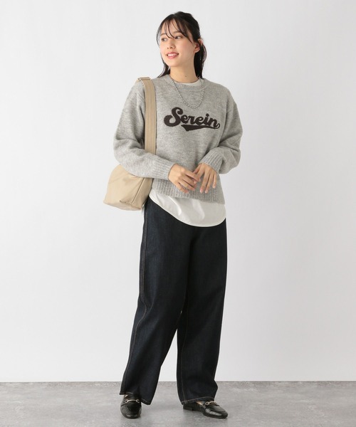 GLOBAL WORK(グローバルワーク)の「ロゴショートニットプルオーバー/991778(ニット/セーター・レディース・アイボリー/ネイビー/グレー・FREE)」の13枚目の写真