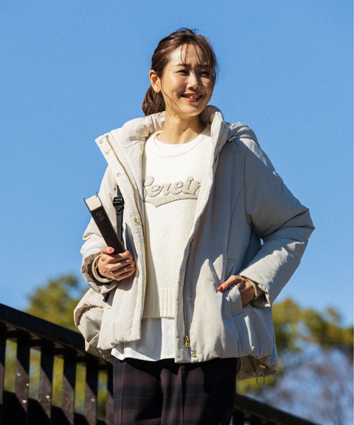 GLOBAL WORK(グローバルワーク)の「ロゴショートニットプルオーバー/991778(ニット/セーター・レディース・アイボリー/ネイビー/グレー・FREE)」の6枚目の写真