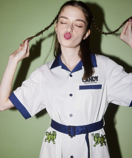 Candy Stripper（キャンディストリッパー）の「THE CANDY SHIRT ワンピース（シャツワンピース・レディース・ブラック/ライトブルー/アイボリー・2）」の20枚目の写真