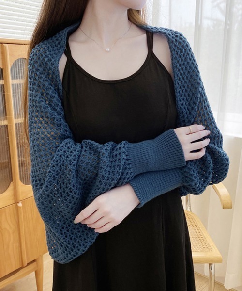 Miniministore（ミニミニストア）の「ニットカーディガン レディース ショール（カーディガン/ボレロ・レディース・ベージュ/ネイビー/ピンク/ブラック/ワインレッド/オフホワイト/ダークグレー/イエロー/ライトブラウン・フリー）」の6枚目の写真