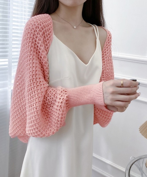 Miniministore（ミニミニストア）の「ニットカーディガン レディース ショール（カーディガン/ボレロ・レディース・ベージュ/ネイビー/ピンク/ブラック/ワインレッド/オフホワイト/ダークグレー/イエロー/ライトブラウン・フリー）」の20枚目の写真
