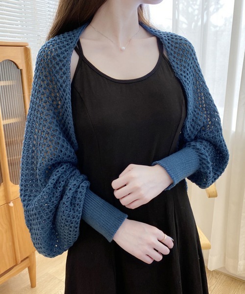 Miniministore（ミニミニストア）の「ニットカーディガン レディース ショール（カーディガン/ボレロ・レディース・ベージュ/ネイビー/ピンク/ブラック/ワインレッド/オフホワイト/ダークグレー/イエロー/ライトブラウン・フリー）」の21枚目の写真