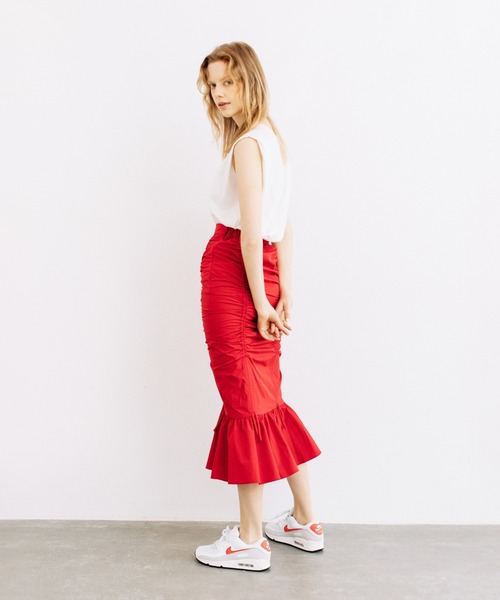 WCJ（ダブルシージェイ）の「ドローストリングスカート（スカート・レディース・ピンク/オレンジ/レッド/ライトブルー/アイボリー/イエロー/グリーン系その他/ブラウン・FREE）」の7枚目の写真