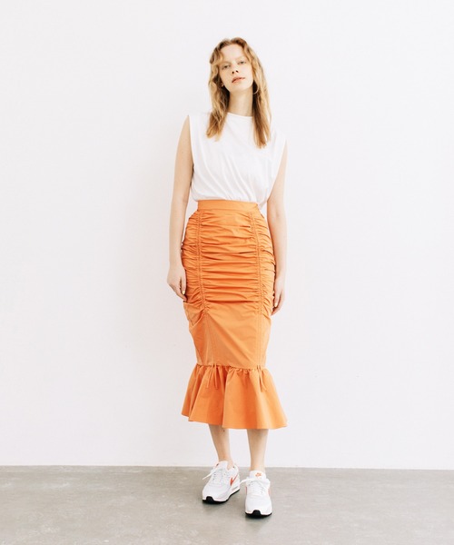 WCJ（ダブルシージェイ）の「ドローストリングスカート（スカート・レディース・ピンク/オレンジ/レッド/ライトブルー/アイボリー/イエロー/グリーン系その他/ブラウン・FREE）」の8枚目の写真