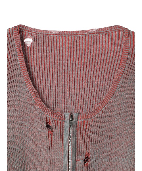 DURAS(デュラス)の「Damage design knit(ニット/セーター・レディース・カーキ/マルチ/レッド・FREE)」の18枚目の写真