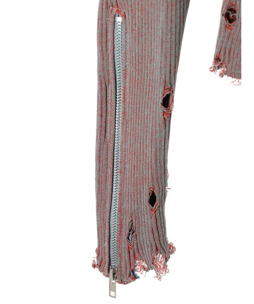 DURAS(デュラス)の「Damage design knit(ニット/セーター・レディース・カーキ/マルチ/レッド・FREE)」の19枚目の写真