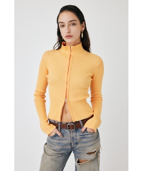 ZIP UP LS KNIT シャツ　moussy MOUSSY（マウジー）の「ZIP UP LS KNIT シャツ（ニット/セーター
