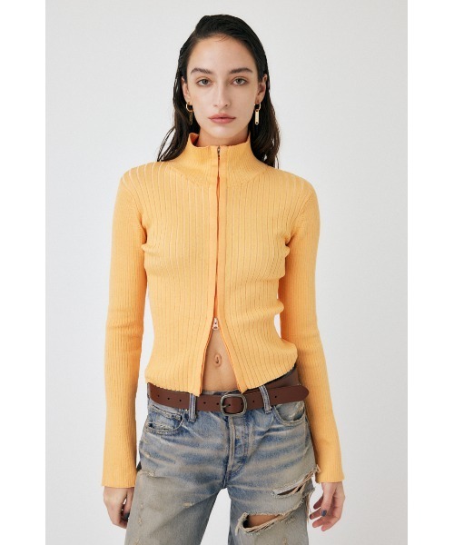 MOUSSY（マウジー）の「ZIP UP LS KNIT シャツ（ニット/セーター