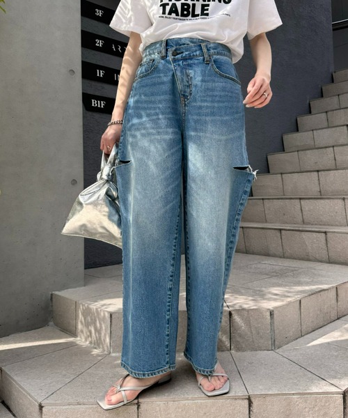 CIAOPANIC TYPY（チャオパニックティピー）の「【KASEY】vintagedenimサイドカットアウトウエストデザイン（デニムパンツ・レディース・ブルー・SMALL/MEDIUM/LARGE/X-SMALL）」の21枚目の写真