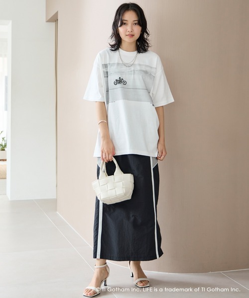 LIFE(ライフ)の「LIFE/bike/バイクフォトプリントTシャツ(Tシャツ/カットソー・レディース・ホワイト・M/L/XL)」の7枚目の写真