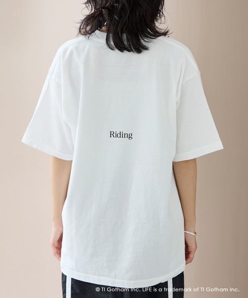 lex フォトt Mサイズ　　主人公　白 LIFE（ライフ）の「LIFE/bike/バイクフォトプリントTシャツ（T