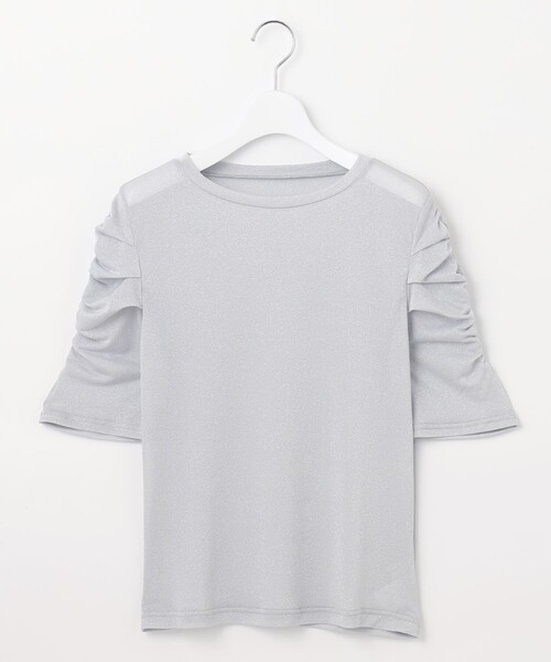 Feroux(フェルゥ)の「【洗える】パワショル トップス(Tシャツ/カットソー・レディース・ホワイト系/ベージュ系/ライトグレー系・F)」の2枚目の写真