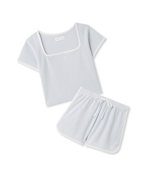 SNIDEL HOME（スナイデルホーム）の「【Sorbet Light】パイルセットアップ（ルームウェア/パジャマ・レディース・サックスブルー/アイボリー/ピンク/ブラック/ライトブルー・FREE）」の6枚目の写真