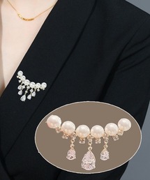 Coo+i（クーイ）の「パール＆ビジューブローチ（ブローチ/コサージュ）」