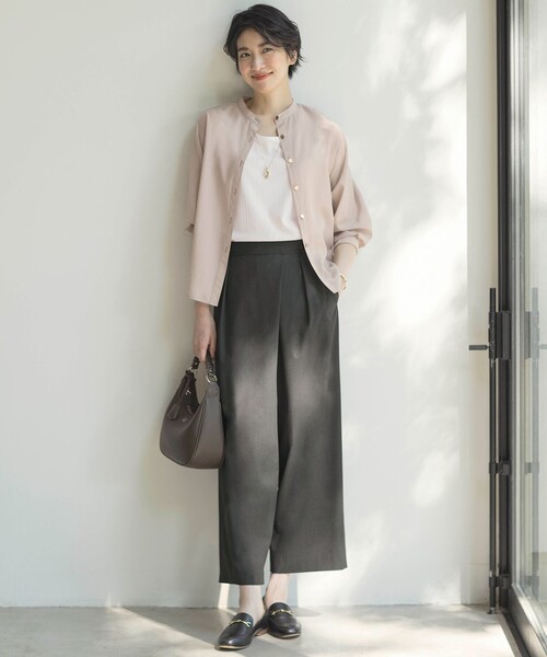 J.PRESS(ジェイプレス)の「ワイドリブジャージー ノースリーブ カットソー(タンクトップ・レディース・ブラウン系/ホワイト系/ライトグレー系・MEDIUM/LARGE)」の4枚目の写真