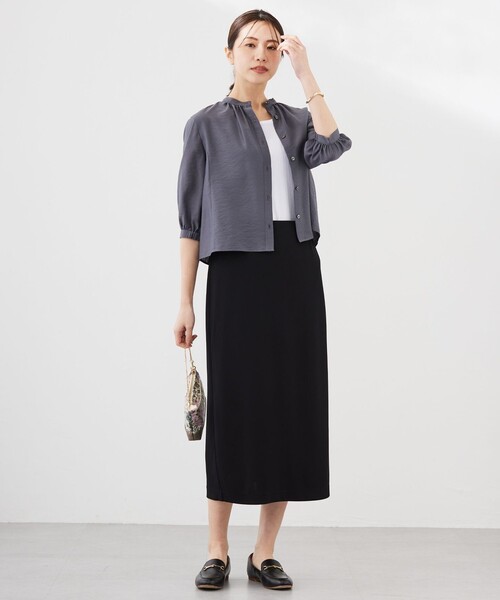 J.PRESS(ジェイプレス)の「ワイドリブジャージー ノースリーブ カットソー(タンクトップ・レディース・ブラウン系/ホワイト系/ライトグレー系・MEDIUM/LARGE)」の11枚目の写真