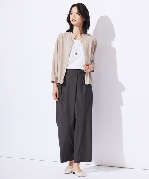 J.PRESS(ジェイプレス)の「ワイドリブジャージー ノースリーブ カットソー(タンクトップ・レディース・ブラウン系/ホワイト系/ライトグレー系・MEDIUM/LARGE)」の12枚目の写真