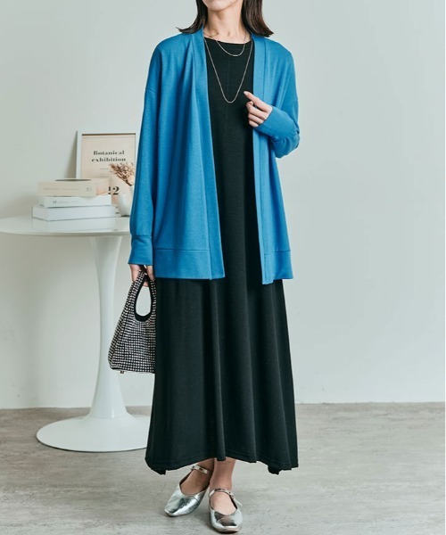 kirakiraShop（キラキラショップ）の「シルフィット フレア ワンピース（ワンピース・レディース・ブルー系/チャコール/ライトグレー/モカ/ブラック・M/L）」の12枚目の写真