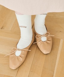 Crisp | リボンギャザーフラットシューズ(パンプス)