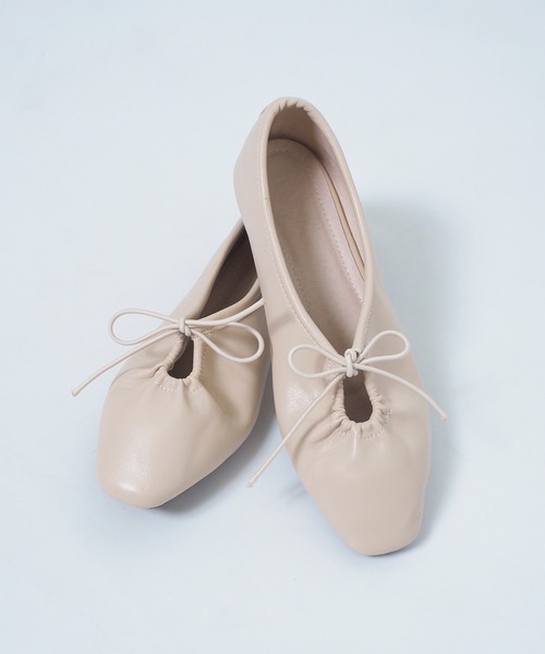 Crisp（クリスプ）の「リボンギャザーフラットシューズ（パンプス・レディース・ベージュ/ブラック/アイボリー・37/38/36/39）」の18枚目の写真