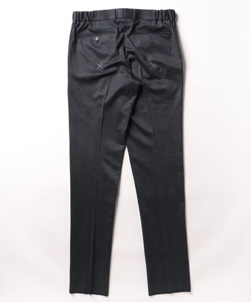 m.f.editorial（エムエフエディトリアル）の「m.f.エディトリアル メンズ プリントポンチジャージ ノータックビジネスパンツ 紺(セットアップ可能)（スーツパンツ・メンズ・ネイビー・MEDIUM/LARGE）」の2枚目の写真