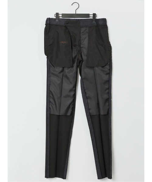 m.f.editorial（エムエフエディトリアル）の「m.f.エディトリアル メンズ プリントポンチジャージ ノータックビジネスパンツ 紺(セットアップ可能)（スーツパンツ・メンズ・ネイビー・MEDIUM/LARGE）」の15枚目の写真