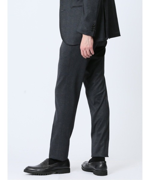 m.f.editorial（エムエフエディトリアル）の「m.f.エディトリアル メンズ プリントポンチジャージ ノータックビジネスパンツ 紺(セットアップ可能)（スーツパンツ・メンズ・ネイビー・MEDIUM/LARGE）」の5枚目の写真